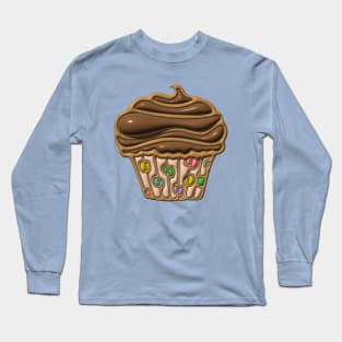 PUFFY 3D CUPCAKE DREAMS Party Chocolate Buttercream Polka Dots - UnBlink Studio by Jackie Tahara Long Sleeve T-Shirt